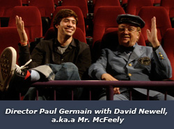 Speedy Delivery Director Paul Germain with David Newell, a.k.a. Mr. McFeely